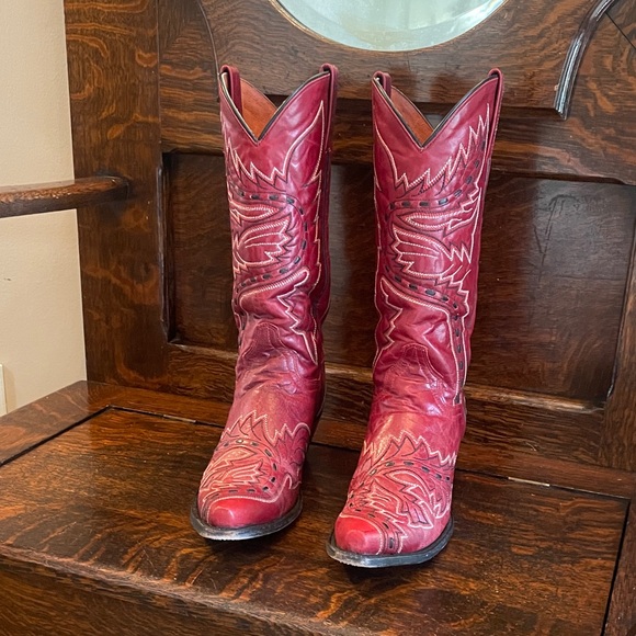 Dan Post Shoes - Dan Post Red Cowboy Boots (Sidewinder Style 3455) size 8.5 B